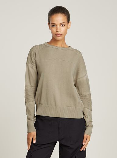 Washed Lightweight Biker Knitted Sweater